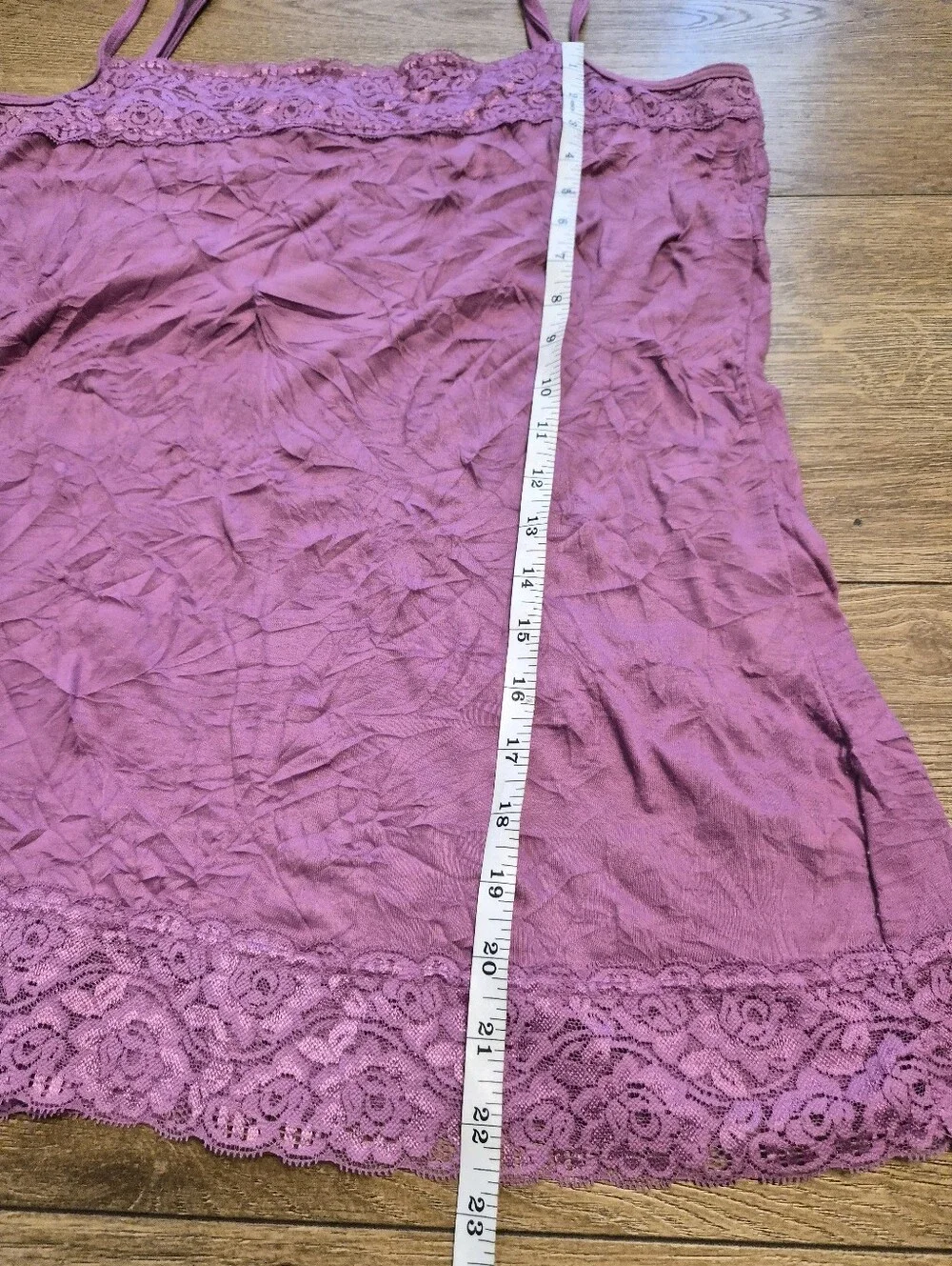 [LIKE NEW] Studio Y Purple Lace Trim Camisole Adjustable Strap Tank Top Size XL - Picture 5 of 6